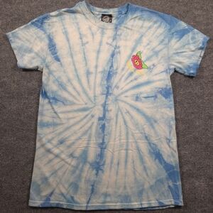 Santa‎ Cruz Skateboards Blue Tie Dye Flower Power Graphic Tee Size Small
